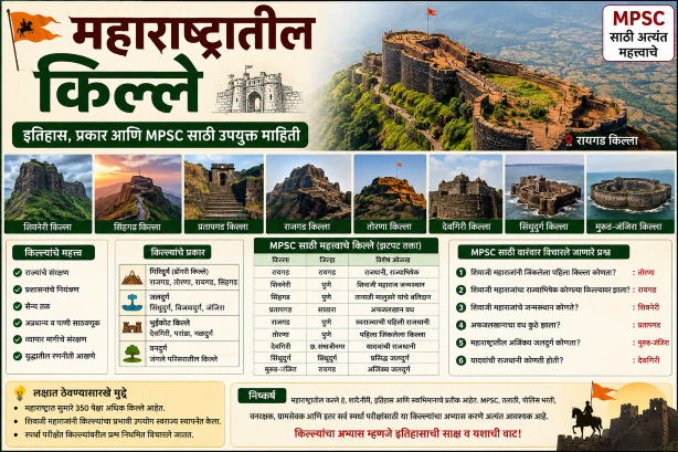 महाराष्ट्रातील किल्ले : इतिहास, प्रकार आणि MPSC परीक्षेसाठी महत्त्वाची माहिती