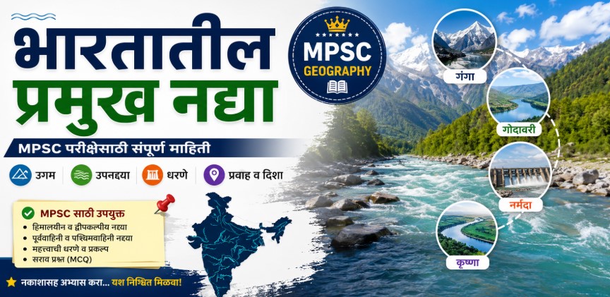 भारतातील प्रमुख नद्या | Indian Rivers in Marathi | MPSC Geography Notes